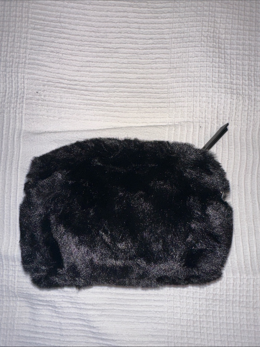 Stella McCartney Fuzzy Makeup Bag / Purse Black